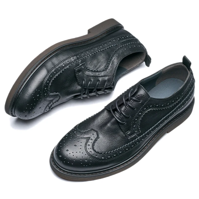 Italian Bullock style mens official leather shoes Handmade tresemme botanique high quality clerks man cowboy shoes