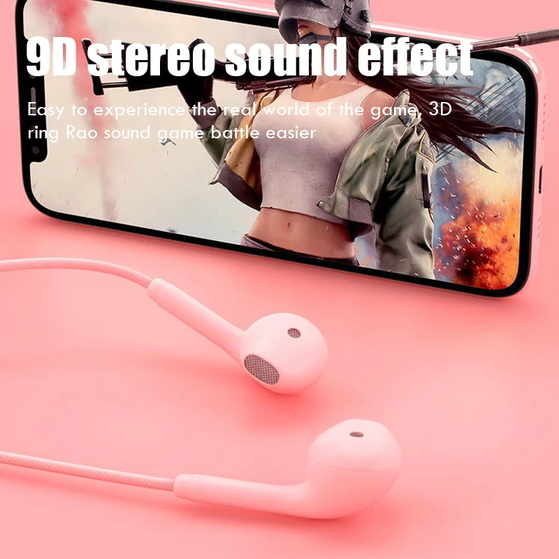 
Delicate Frosting Feel Cheap Earphones 3.5mm Wide Compatibility Ear Phones Wired Available in 8 Colors Macaroon Earphone 