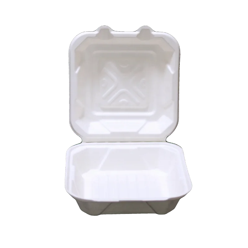 600ml Oil-Proof Microwave Bagasse BiodegradationFood Containers 993 Take Away Food Foam Box