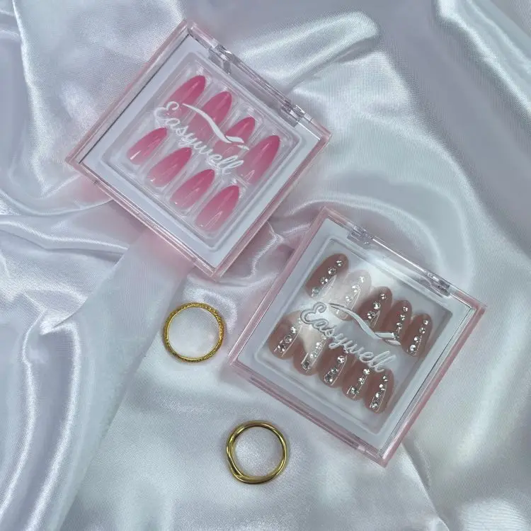 New  luxury press on nails packaging False Nails Various Color Custom Long Press On Nails For women
