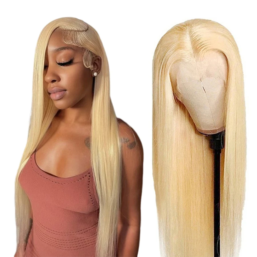 DropShipping 4x4 5x5 13x4 Lace Full Frontal Wig 100% Human Hair 613 Blonde Straight  Glueless Wigs 180% Wholesale Vendor