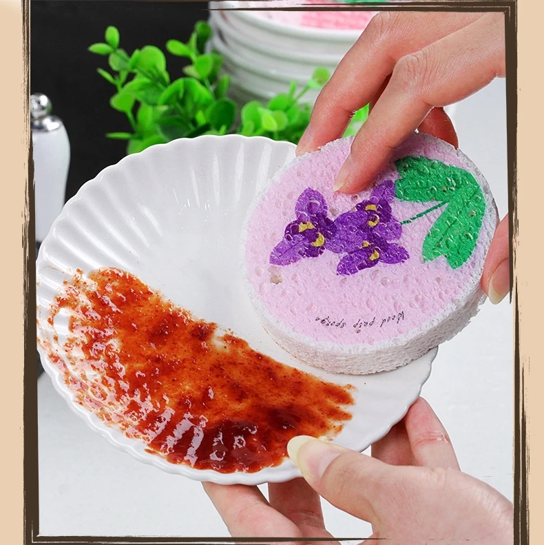 Wood Pulp Sponge Cloth Kitchen Cleaning Dishwashing Sponge Cleaning Cloth Cellulose Sponge Cloth Roll for Bowl Cup Stove