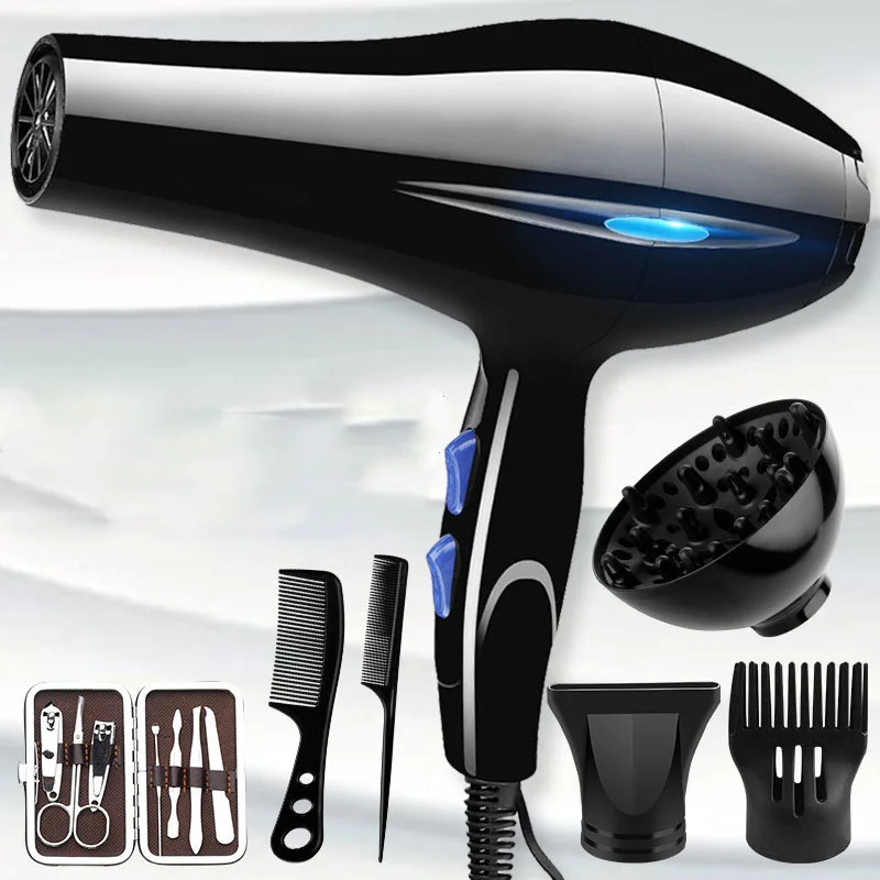 Hot Selling Salon Professional DC Motor Hair Dryer with Concentrator/Diffuser/Ionic Blue Light Blow Hair Dryer