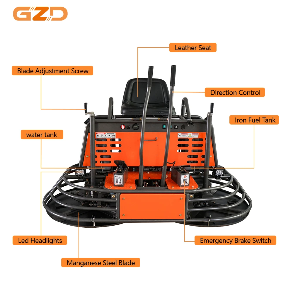 Road Machinery Riding Power Trowel Mini Ride on Concrete Power Trowel Machine