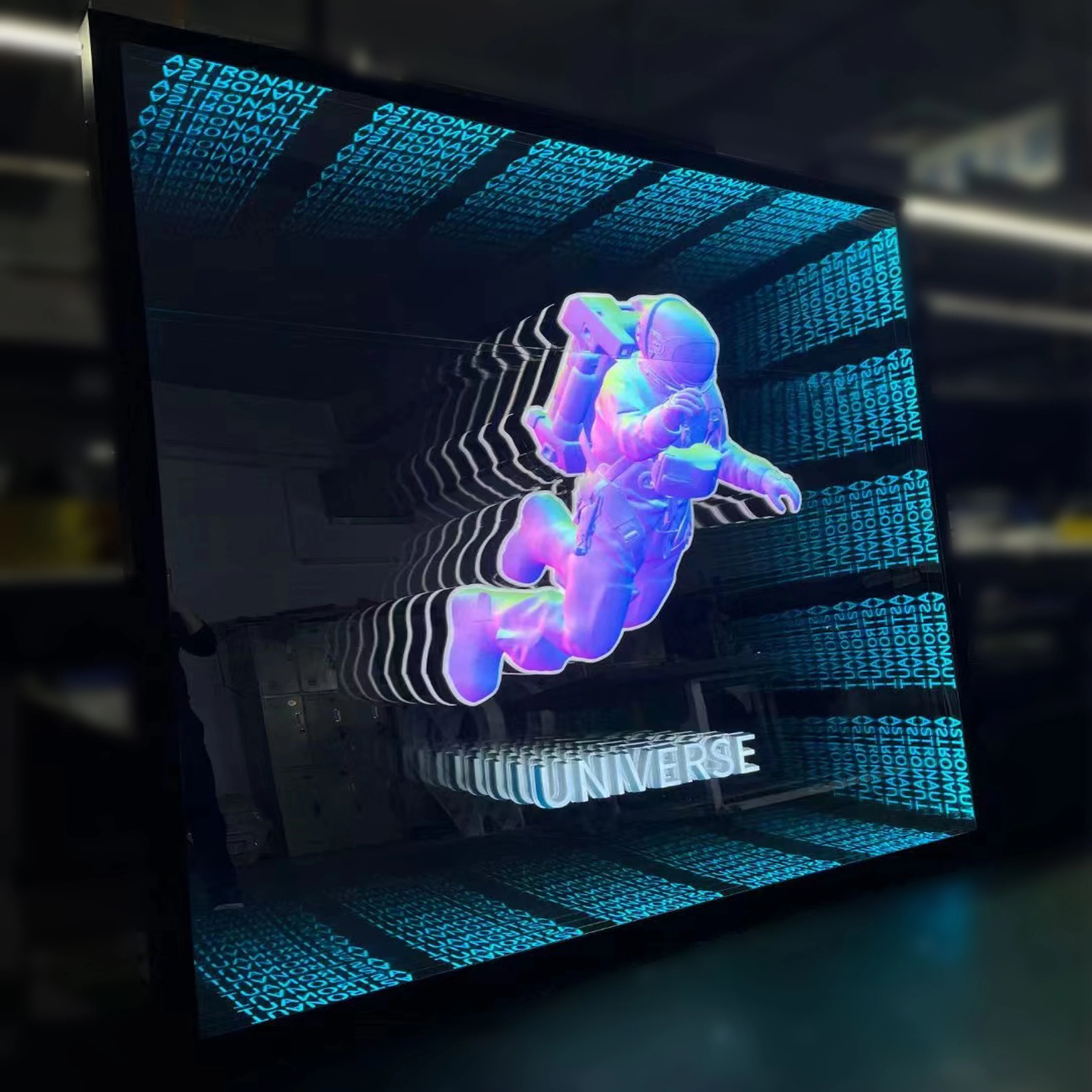 Multi-layer mirror neon light extension playground Villa Hotel Abyss word tunnel bar flexible Infinity mirror neon sign