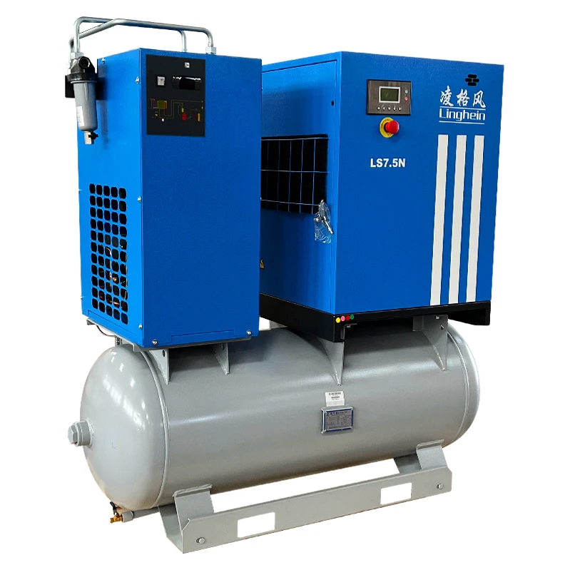 Linghein brand industrial air compressor 7.5kw 11kw 15kw 7bar 8bar 10bar 13bar famous brand air end screw air compressor