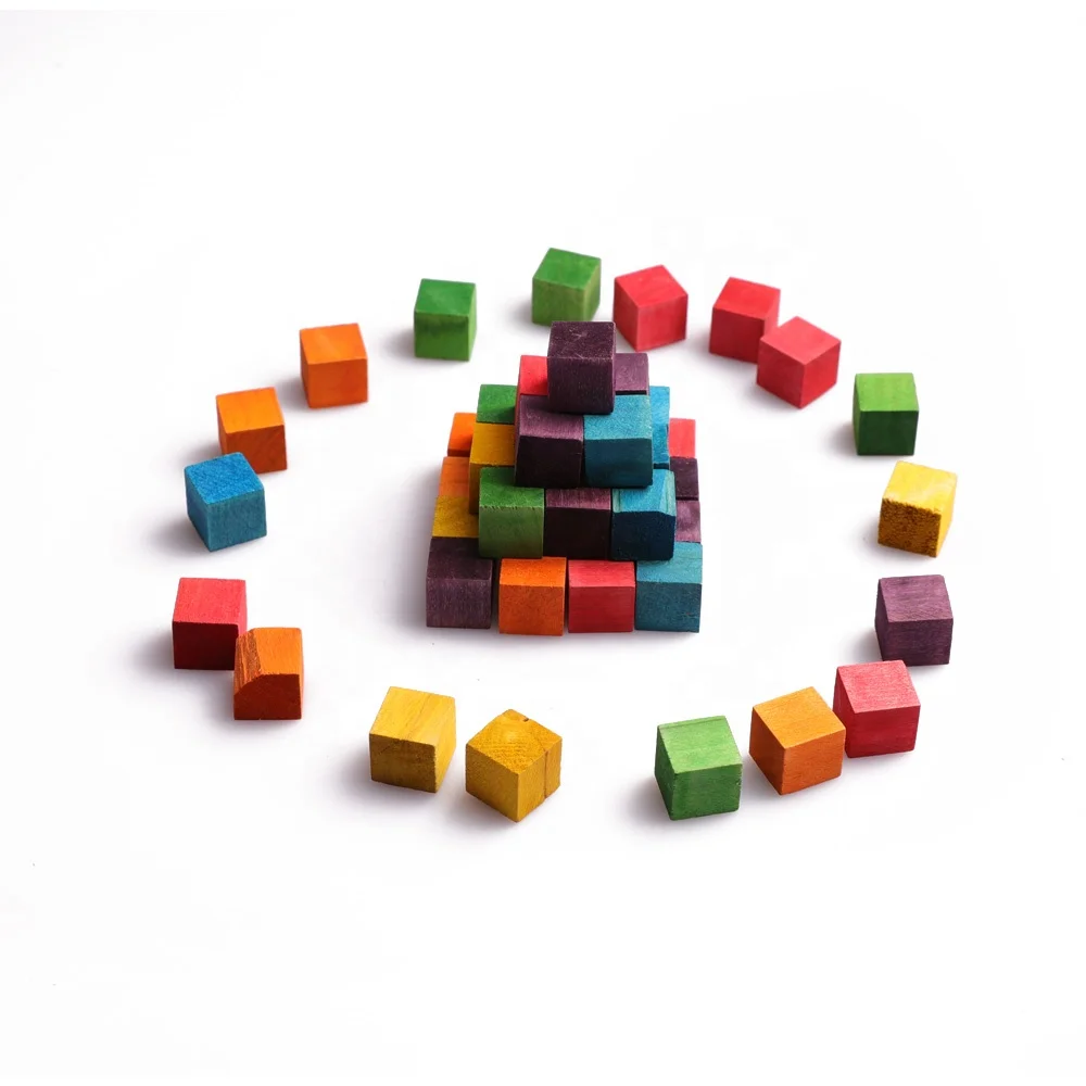 Factory directly sale wooden cubes toy learning 15*15*15 mm 20*20*20 mm 25*25*25 mm colors & natural