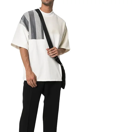 Factory price plain round neck plain mens long sleeve t shirt high quality stripe cotton knitted men tshirt cotton