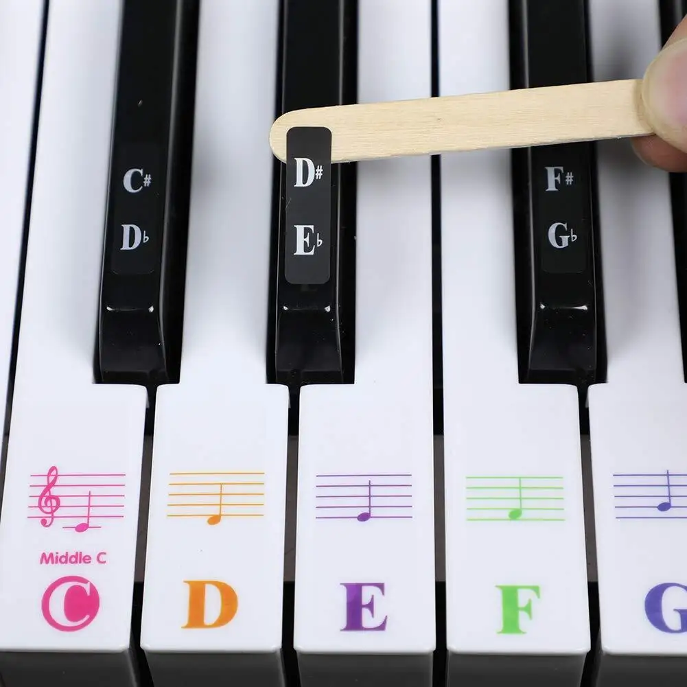 
Custom Logo Piano Keyboard Stickers for 37/49/54/61/88 Keys Removable Piano Key Stickers for Beginners Kids 