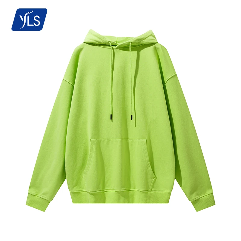 YLS 2021 Wholesale New Loose Size 380gsm French terry  Basic Stereo Hoodie Logo Custom Hoodie Hip Hop Cotton Blanket Hoodies