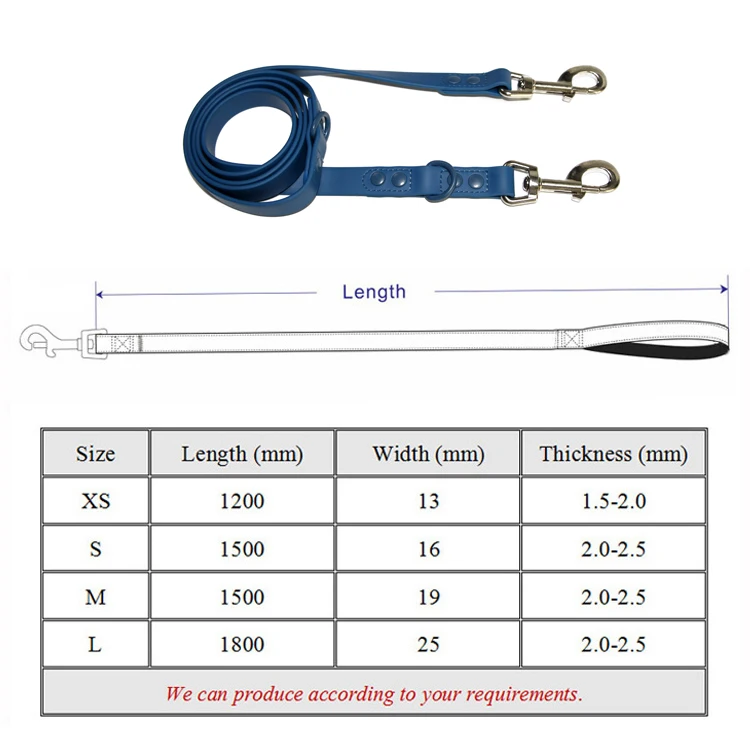 New Arrival Wholesale Custom Pet Products Leash, Ultra-Comfort Waterproof Soft PVC Dog Leash with Metal Hook