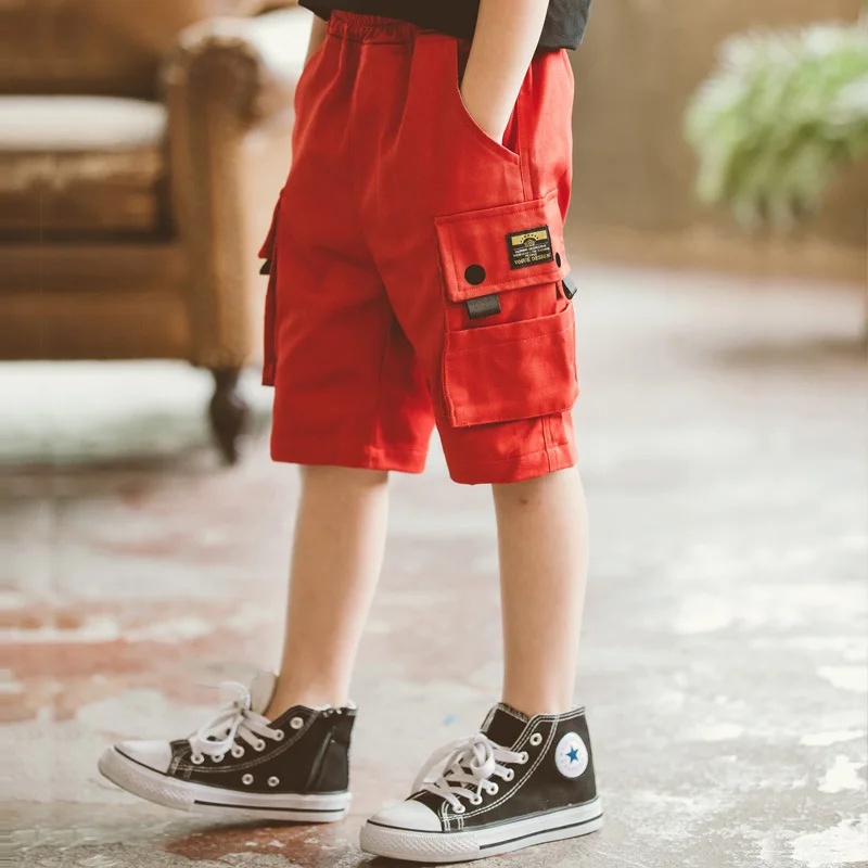 
2021 Hot sale boys cargo short pants wholesale boys beach shorts cotton Summer boys shorts 12 years old 