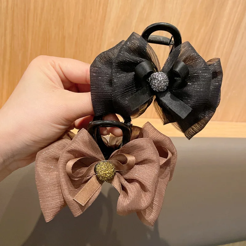 Яркая шелковая марлевая заколка для волос