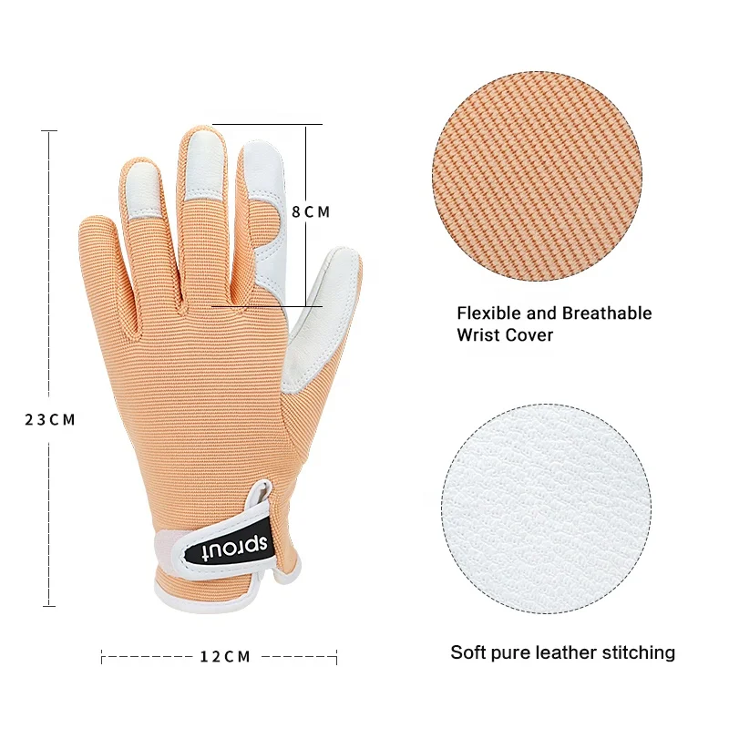 Женские дышащие защитные перчатки из козьей кожи для садоводства/рабочие перчатки для женщин/Женские садовые перчатки