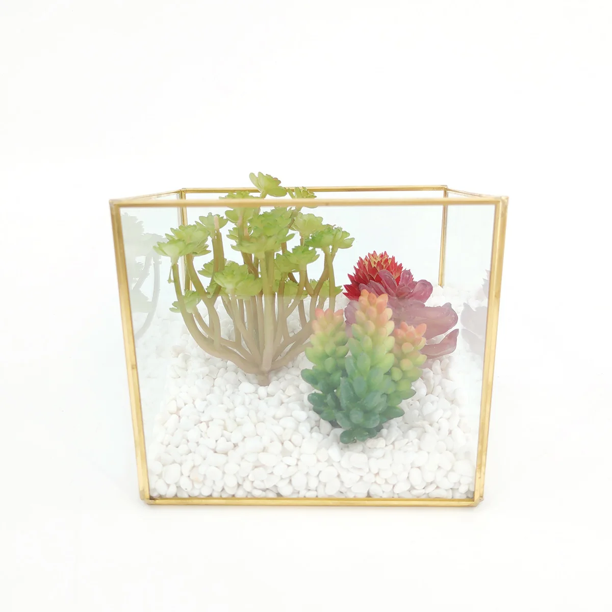 sealed glass terrarium geometric artificial plant terrarium glass vases