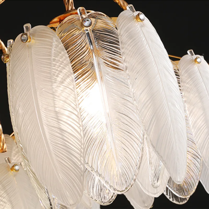 Arabic latest style home decor leaf pendant light artistic gold hanging lamp hotel bedroom modern luxury glass chandelier