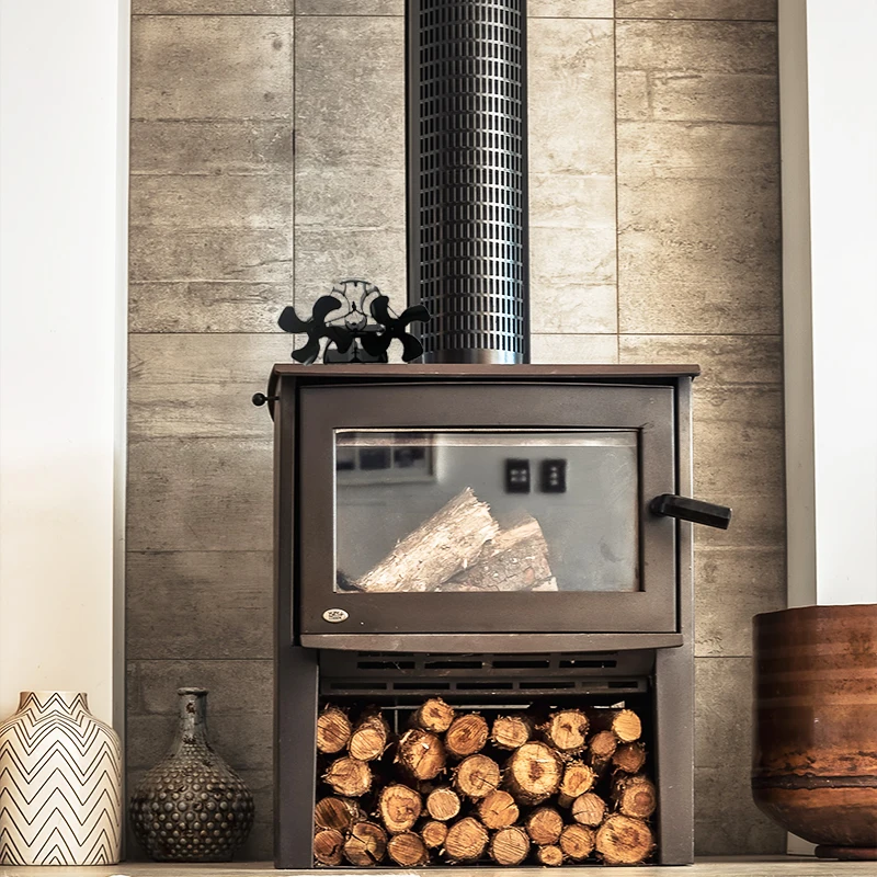 Twin motor fireplace Self powered High Speed Heat Powered Wood Pellet Stove  Fan