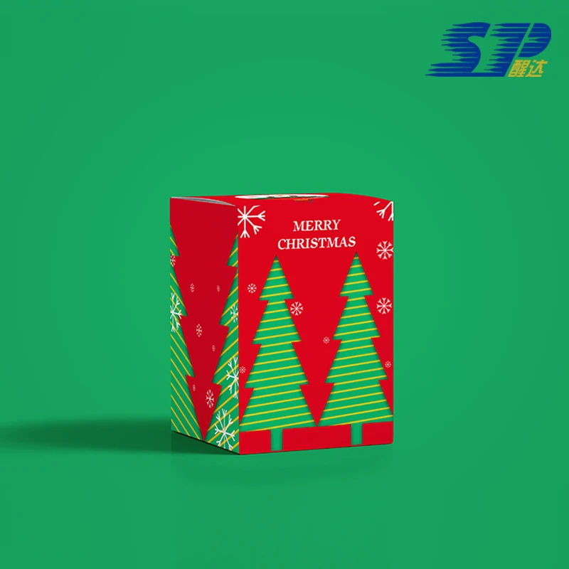 Custom High End Cardboard Christmas Eve Gold Foil Printing Boxes Candy Packaging Paper Gift Box