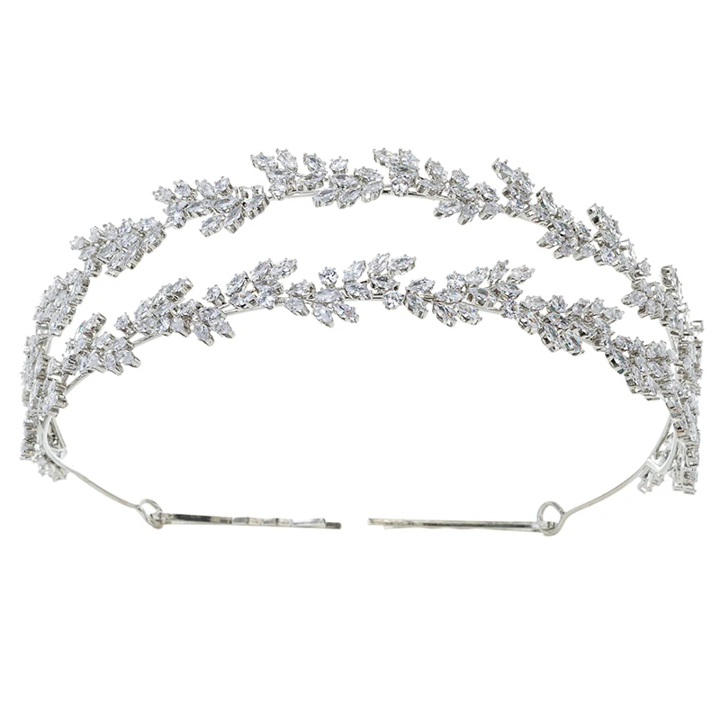 Drop Shipping Luxury Wedding Headbands  High Quality Cubic Zircon Bridal Hair Accessory Crown Tiara Women BC5836 Corona Princesa
