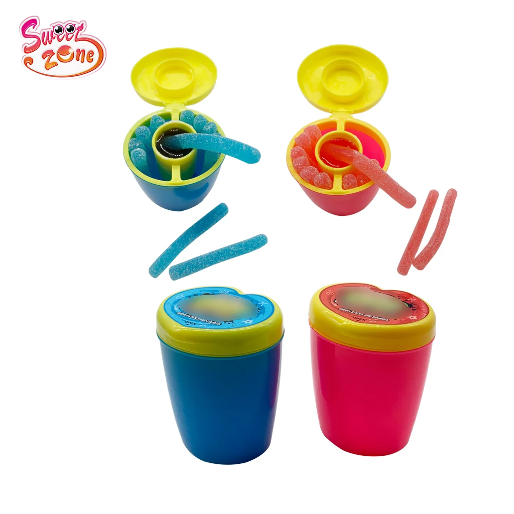 Sweet Fun Chewy Sticks and Sour Gel Juicy Jam Jelly Gummy Liquid Candy Sour Juice