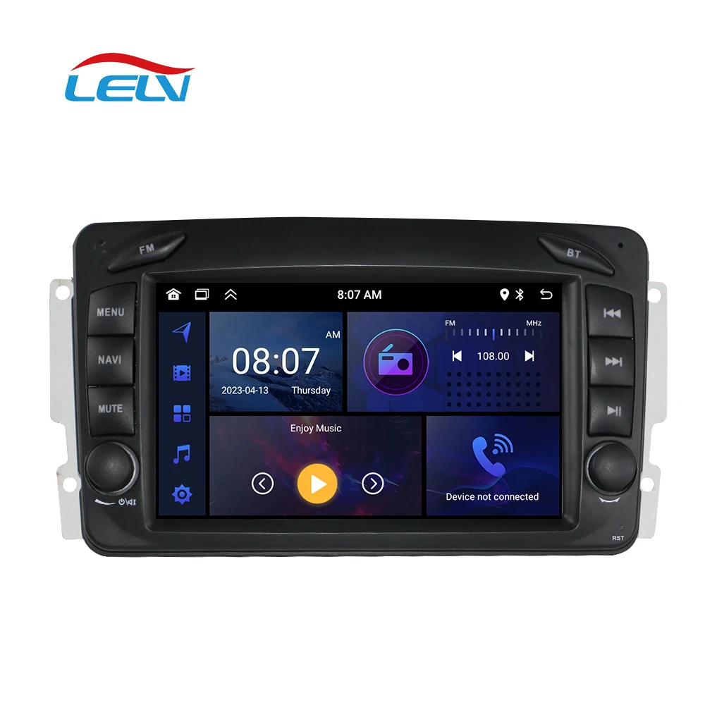 LELV Android 13 Car Radio Video Player 2din Audio For Mercedes Benz Clk W209 W203 W463 W208 Android Auto Wif Carplay Multimedia
