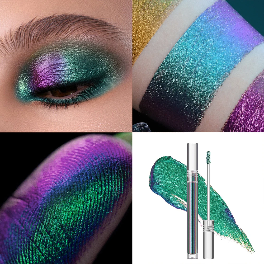 MLM Custom Makeup Vegan Cruelty-free Chameleon Optical High Pigment Multichrome Private Label Shimmer Liquid Eyeshadow