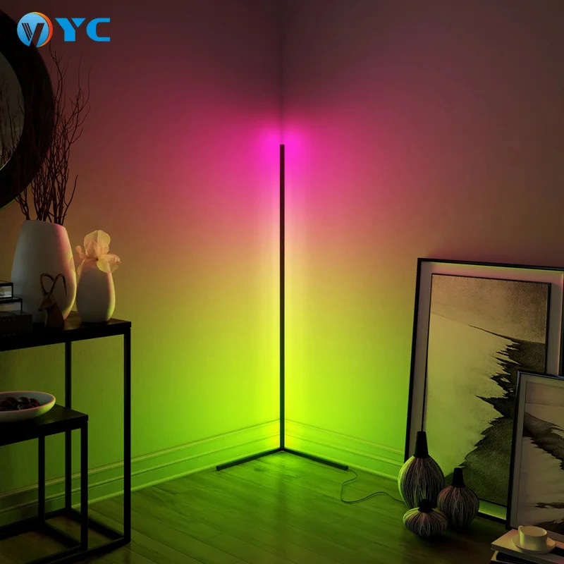 Floor Lamp Dropshipping Stock Nordic Shelf Standing Contemporary Smart Modern Tripod Corner LED Floor Lamp RGB