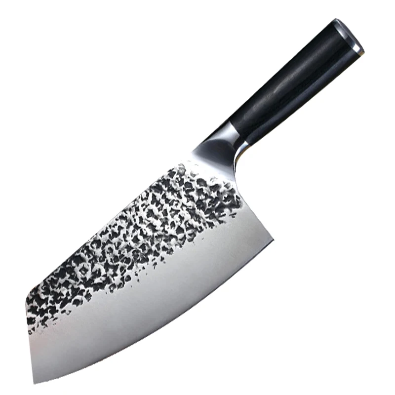 TUOMEI 7 inch professional chinese high carbon steel stainless steel dinner knife butcher knife