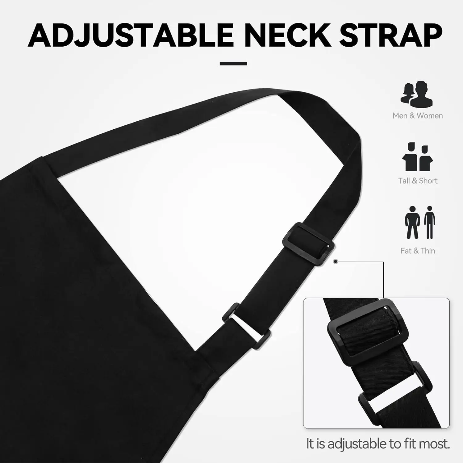 Extra Large Adjustable Black Chef Apron 2-Pocket Kitchen Cooking Aprons Men Women Water Oil Resistant Safety Clothing-1