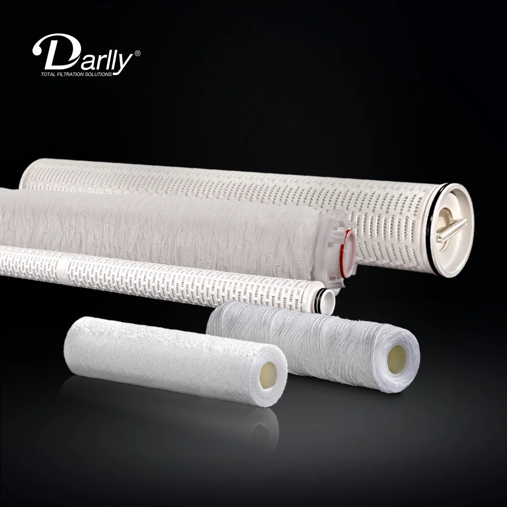 High Flow rate 10'20' 40' 0.22/5/20  micron Pleated  PP filter sediments cartridge for reverse osmosis purifier water system