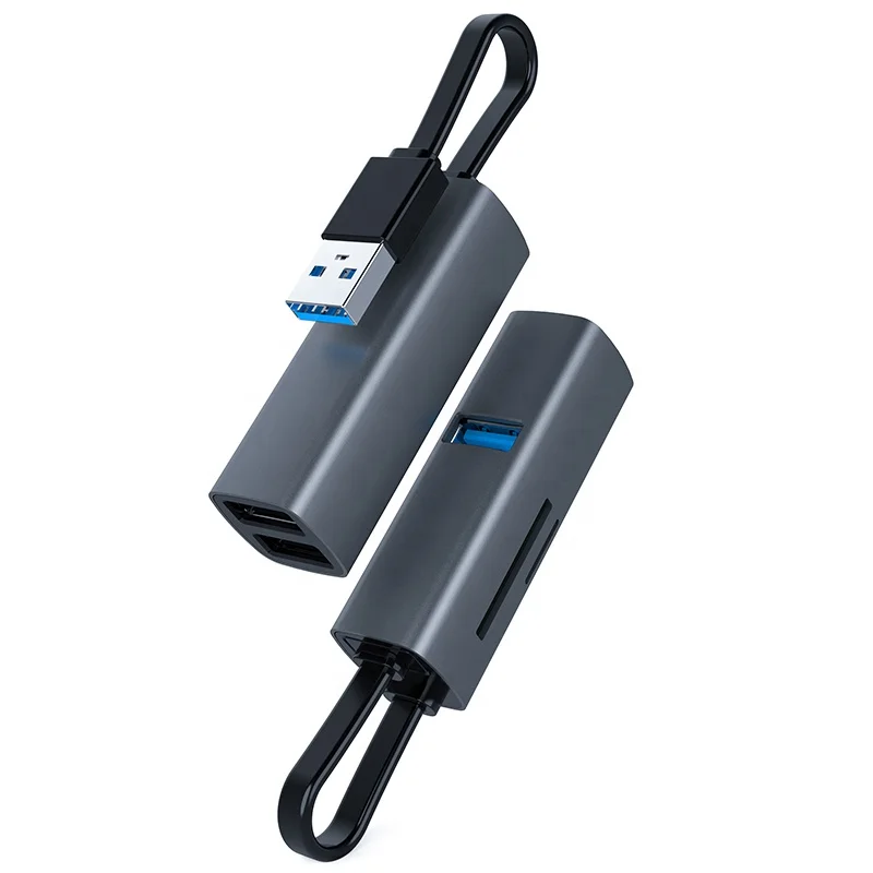 usb C 5 Port hub factory Direct Sales Silver  Wholesale Usb Adapter with SD/TF card reader for Mac PC