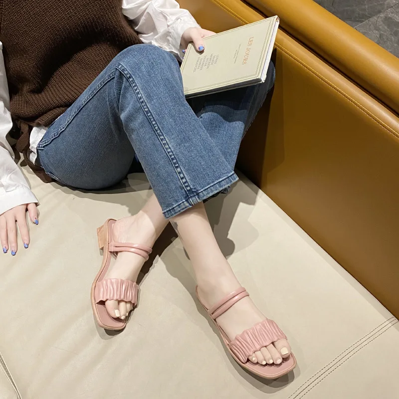 Nanchang Auyan Woman PU Roman Wedge Heel Thick Heel Square Drag Wedges Sandals Other Sandals For Women And Ladies