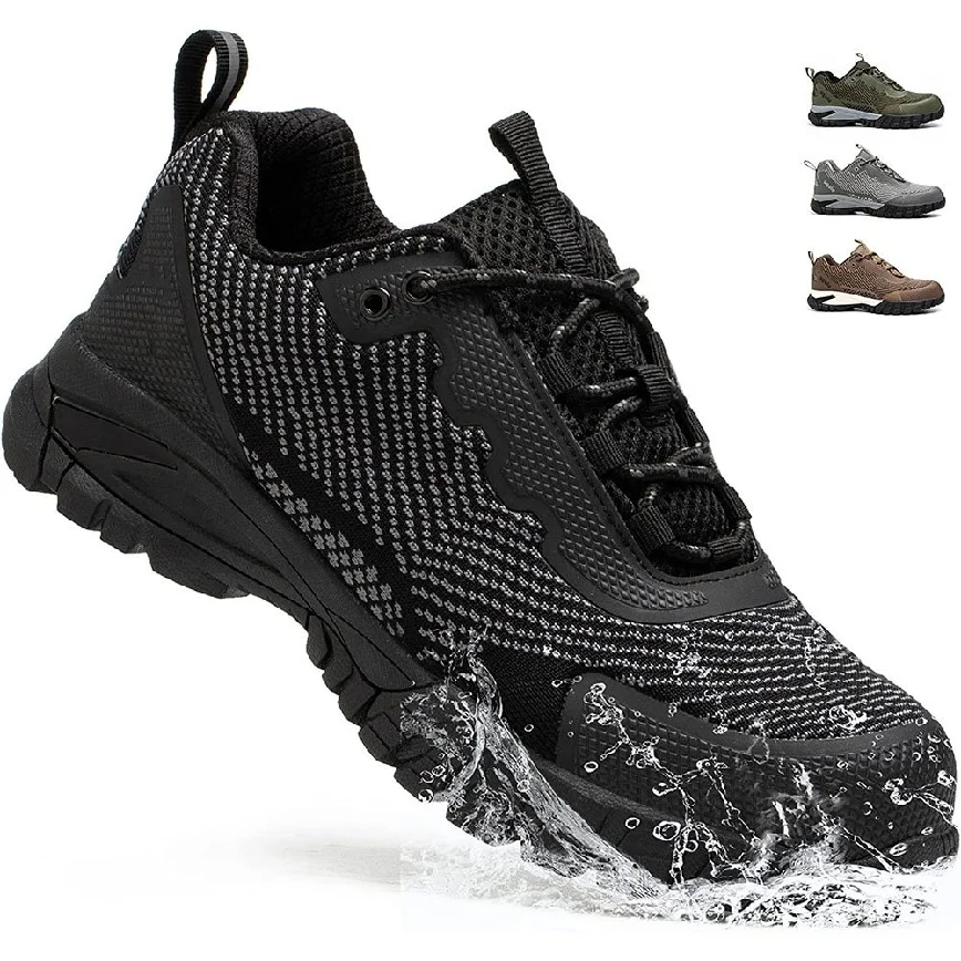 Waterproof Steel Toe Shoes for Men Comfy Lightweight Non-Slip Work Safety Shoes