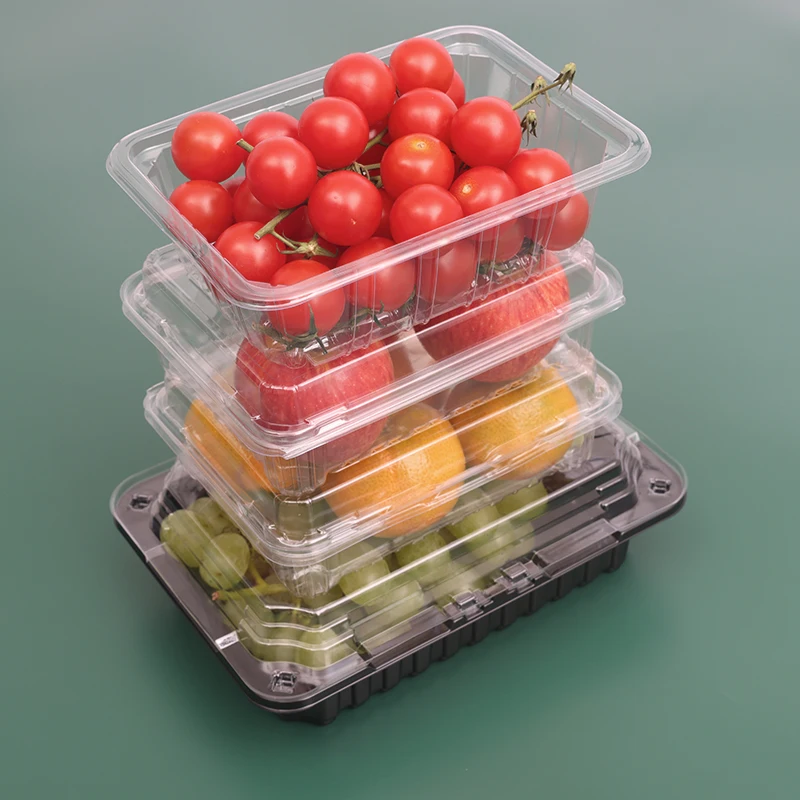 wholesale disposable fruit container 500g transparent pet plastic fresh strawberry fruit packing box