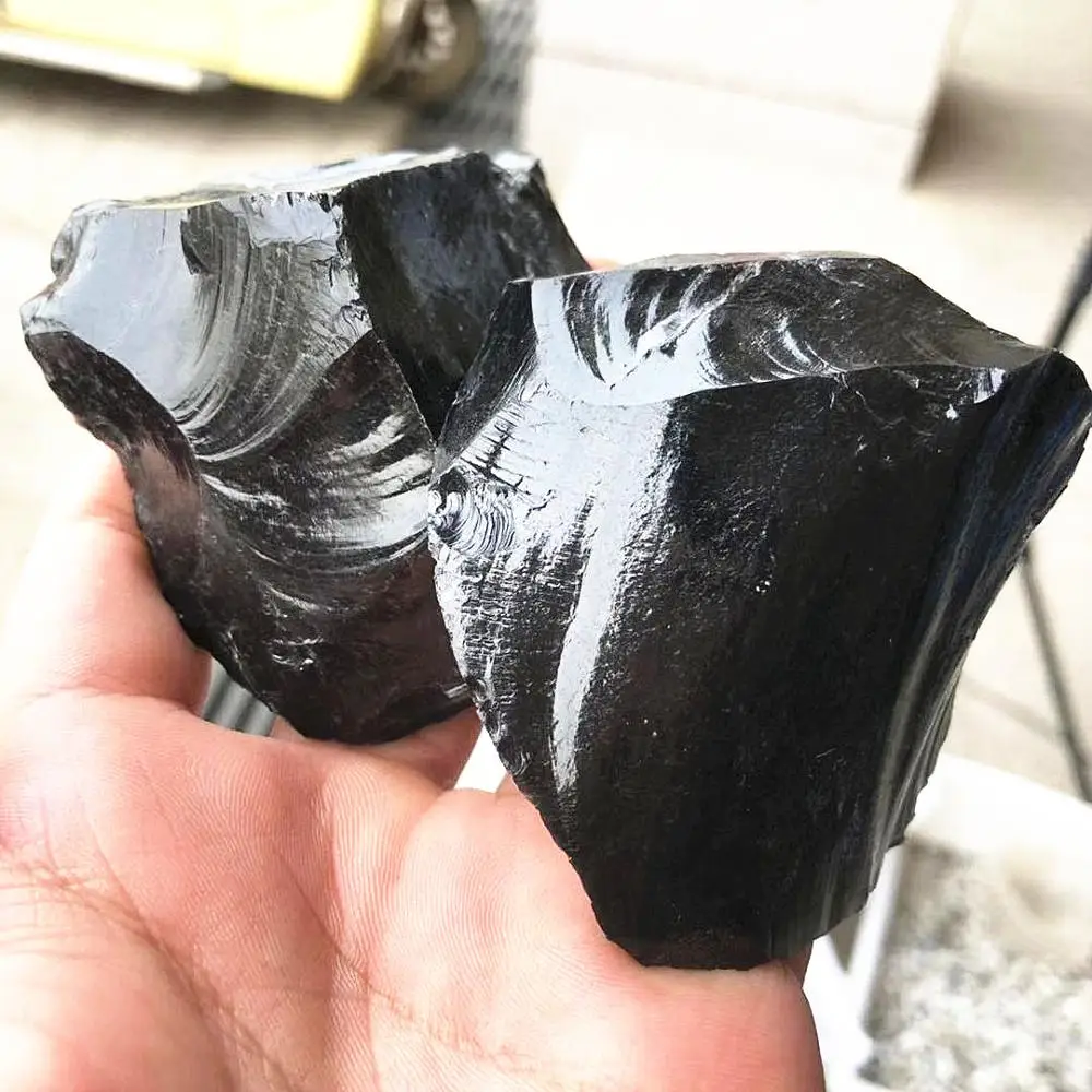 Wholesale natural raw rock obsidian rough stone for jewelcrafting