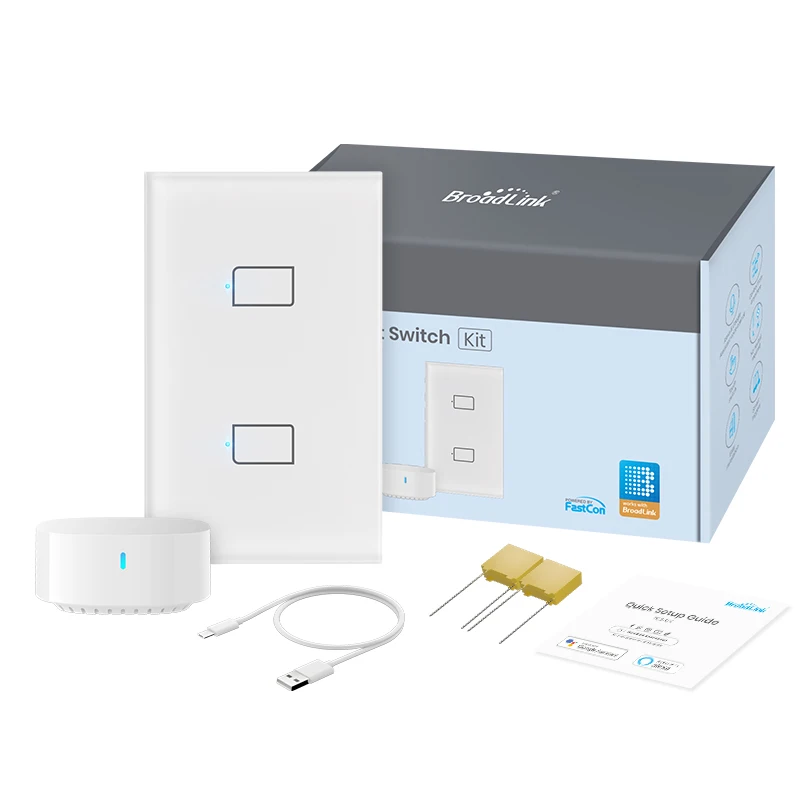 
Broadlink TC3 US 2 gang smart light switch wifi with Alexa Google Home 