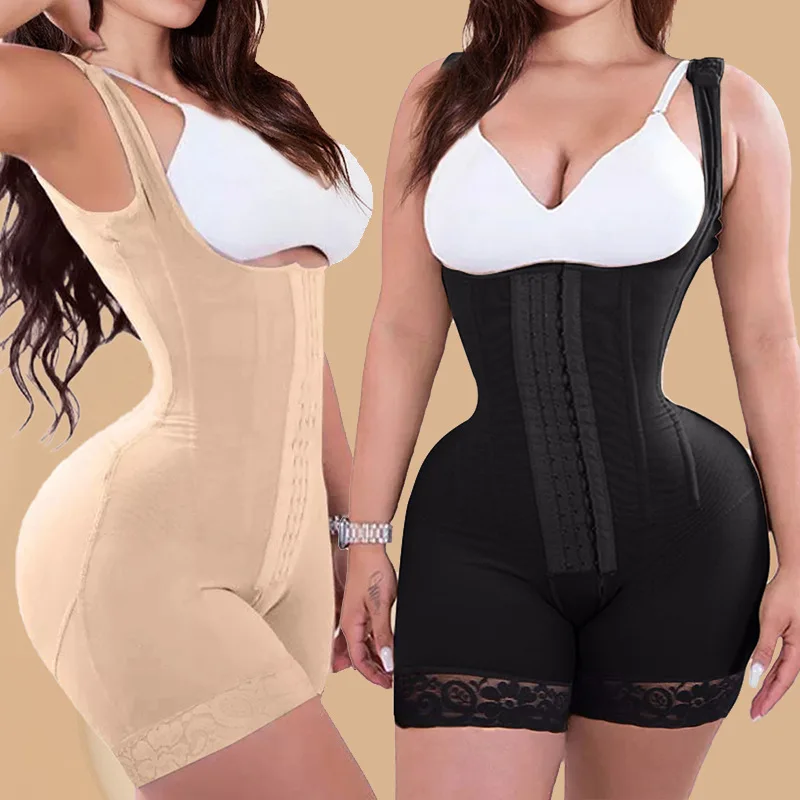 Custom Shaperwear Bodysuit CJ310033#Wholesale Fajas  Girdle with Bones High Compression Waist Trainer Shaper  Post Surgery