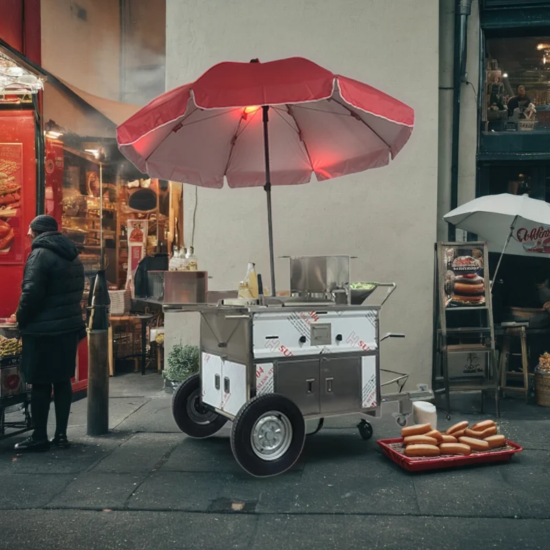 Deep Full Mini Trolley Hot-dog Chinese Coffee Electric Bike Quality Customized High Moving Concession Sale Hot Dog Cart Sale