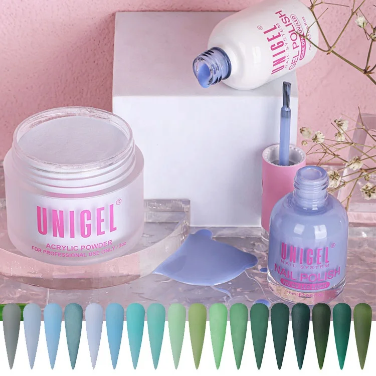 Unigel #145-#162 Private Label Nails System Unigel 3in1 Matching Color Acrylic Dip Powder Gel Polish and Nail Lacquer Vagan