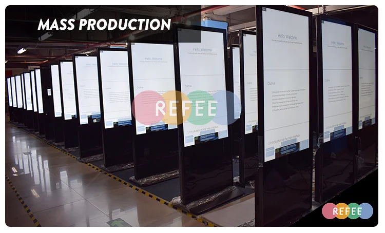 Refee напольные 43 дюймов android цифровые вывески и дисплеи ультра тонкий рекламный lcd сенсорный экран киоск