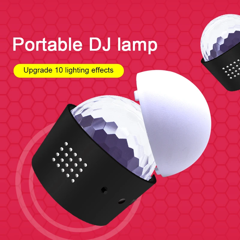 D33 5 Вт USB зарядка RGB украшение автомобиля портативный DJ вечеринка свет Активированный звук вращающийся Автомобильный светодиодный