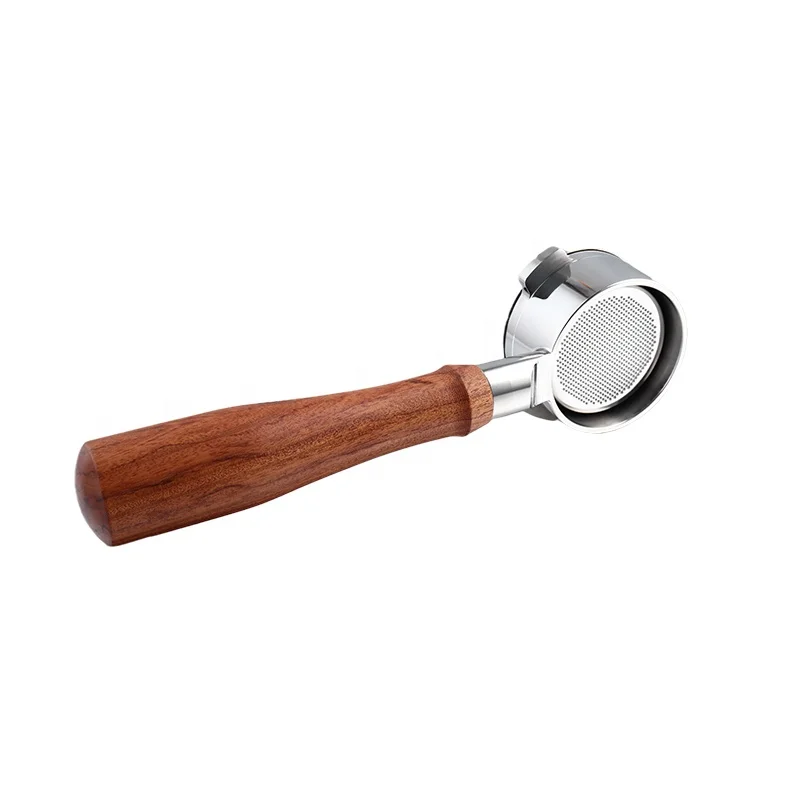 Wood Handle Naked Espresso Portafilter 54mm Bottomless for