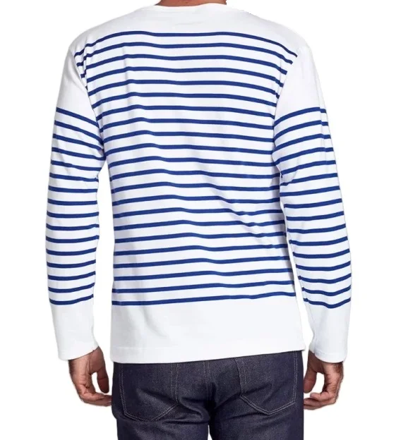 Black White Stripes Long Sleeve men Fashion Tshirt 100 Cotton Crew Neck Wholesale Bulk Small Minimum T Shirt