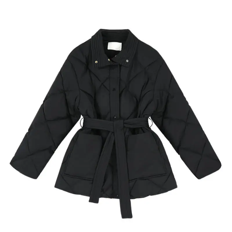 Hot Sale Regular Cotton Jacket For Woman Thickened Jacket With  Waistband Warm Thick Cotton Coat