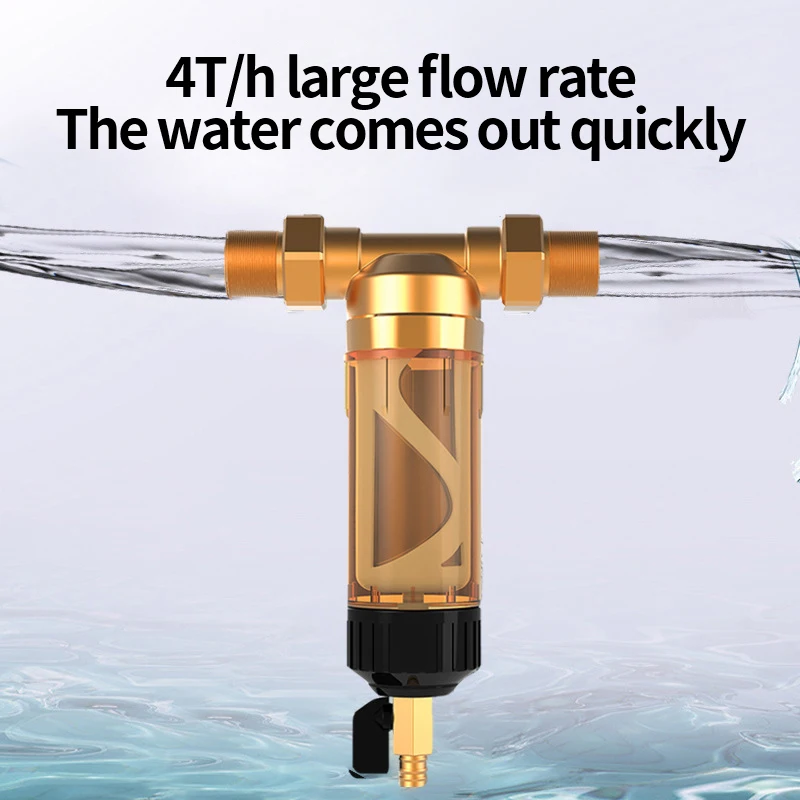 New Brass stainless steel Flushable Filtration Cement Sand Faucet Water Prefilter