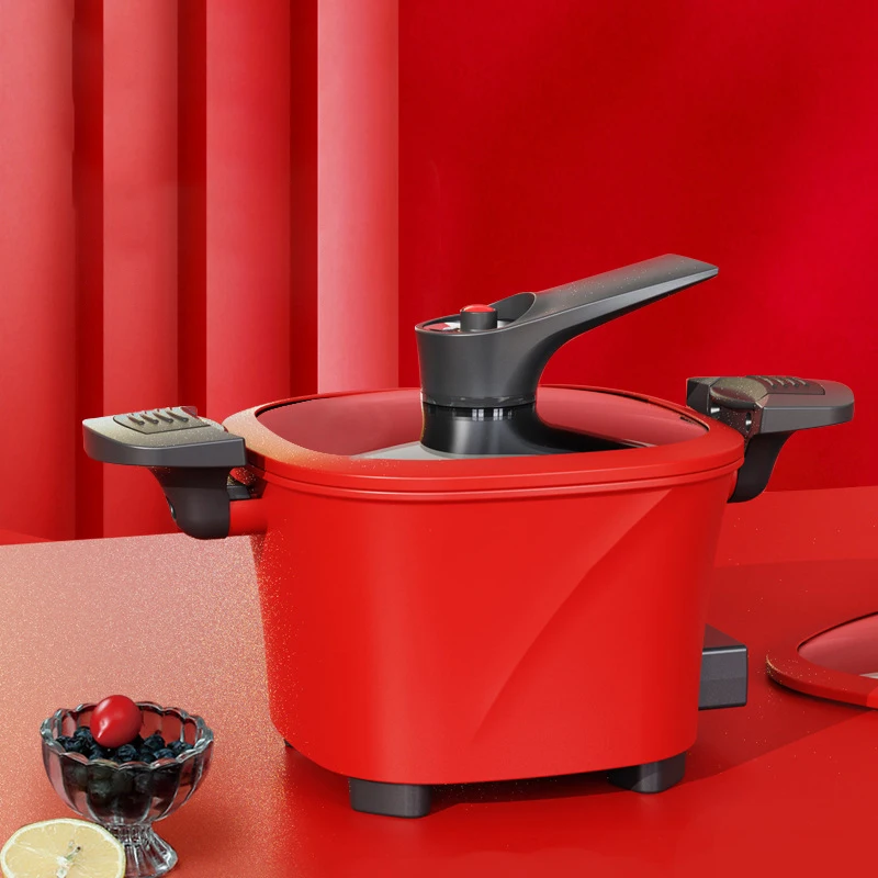 Wholesale Household Micro Pressure Cookers Soup Pot Temperature Regulating Pressure Cooker Square Non Stick Pot with Two Handles