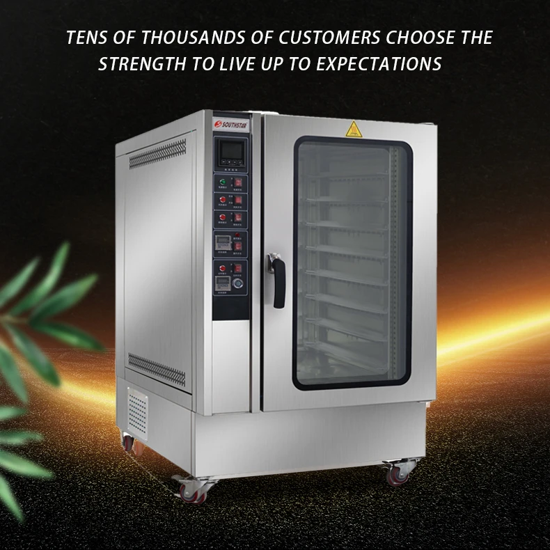 Hot selling gas powered 5 trays convect countertop commercial convection oven with steam function