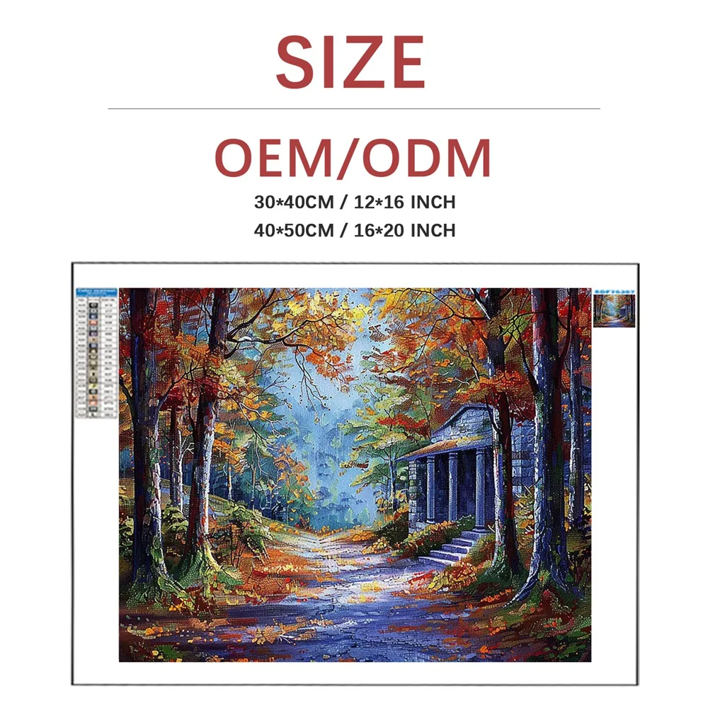 New Arrival Forest House Diamond Mosaic Paintings Full Round Diamond With AB Drill Painting Wall Decorations For Home Luxury