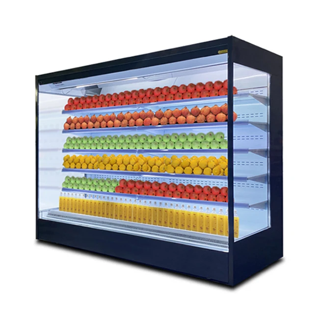Supermarket Multideck Fruits Vegetables Display Refrigerator Fridge Open Chiller