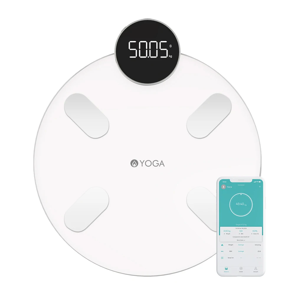 Easy Home Rechargeable Commercial LED Display Square Digital Weight Body Fat Scale